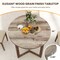 Rubber Wood Farmhouse Dining Table with Wing-Shaped Pedestal Base